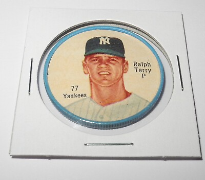 #ad 1962 Shirriff Canadian Baseball Coin Pin #77 Bill Terry New York Yankees Salada