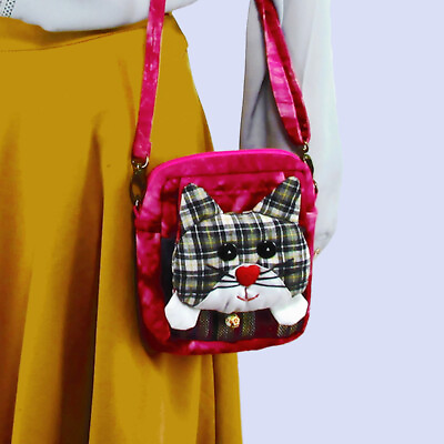 Handmade women lovely cute cat handbags shoulder purse cartoon cat bag sys 541 $21.99
