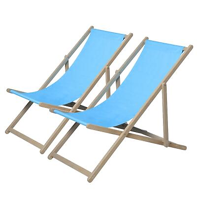 #ad Wooden Folding Beach Sling Patio Chairs Set of 2 3 Level Adjustable