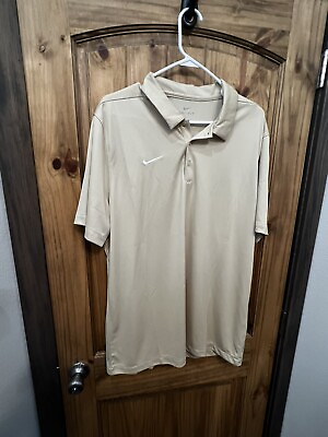#ad Nike Dri Fit Blade Collar Golf Polo Shirt Gold Men’s Size XL