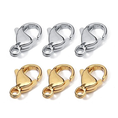 #ad 25pcs lot Stainless Steel Lobster Claw Clasps for DIY Jewelry Making Findings