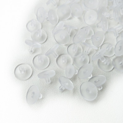 #ad 100 400 pcs 11mm Clear Silicone Pierced Earring Cushions Back Pads Disc Stoppers