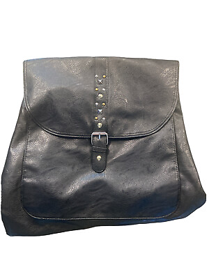 #ad Backpack Convertible Studded Handbag Black Crossbody Shoulder Bag Vegan Womens