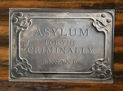 #ad Asylum For The Criminally Insane Novelty metal sign 12 x 8 Wall Art