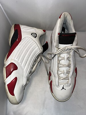 #ad 2005 Nike Air Jordan Retro 14 XIV Candy Cane White Red 311832 101 Men’s Size 13