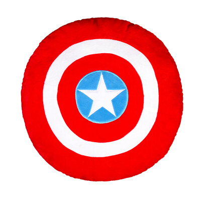 #ad Marvel Captain Americav Steve Rogers Shield Plush Doll Toy Gift Cushion Pillow