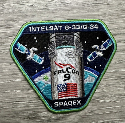 #ad OrIginal SPACEX FALCON 9 INTELSAT MISSION PATCH SPACE PATCH NASA 2022