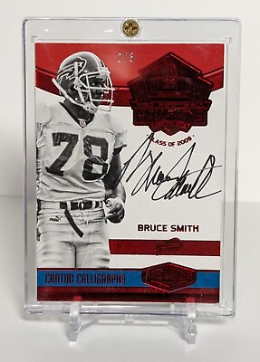 #ad 2016 Plates And Patches Bruce Smith Hall Of Fame Canton Cal On Card Auto SSP 2 5