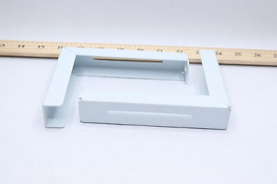 #ad 2 Pk Adjustable L Bracket Mount Plate Hook Steel White 6quot;