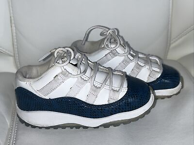 #ad Air Jordan 11 Retro Low Sneakers Snakeskin Blue White Toddler Size 8C CD6849 102