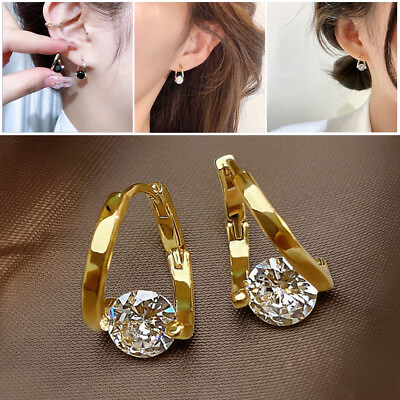 #ad Elegant Crystal Cubic Earrings Stud Dangle Drop Hoop Wedding Women Jewelry Gifts