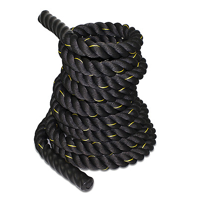 #ad Exercise Battle Rope 1.5 2quot; 30 40 50ft Poly Dacron Workout Rope Exercise Black