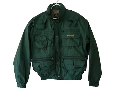 #ad Lakestream by Hodgman Mens Fishing Jacket Hooded Waterproof Green Size Medium