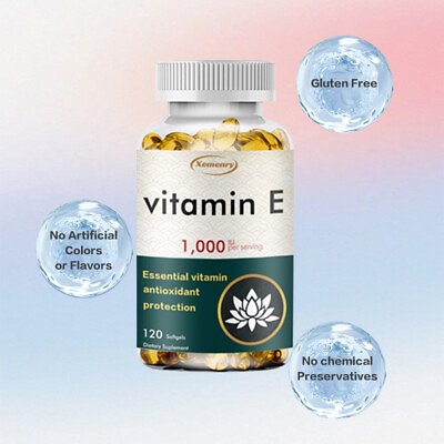 #ad Vitamin E Capsules 1000IU Natural Anti aging AntioxidantSupports Skin Health