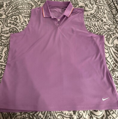 #ad #ad Nike Womens Golf Precision Jacquard Racerback Sleeveless Polo Shirt Size XL