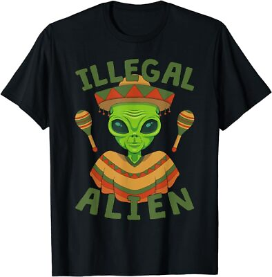 #ad Cinco De Mayo Illegal Alien With Sombrero Mexican Party TShirt Unisex Tee New
