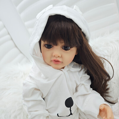 #ad 55 CM Handmade Full Body Vinyl Reborn Baby Doll Lovely Girl Toddler Gifts