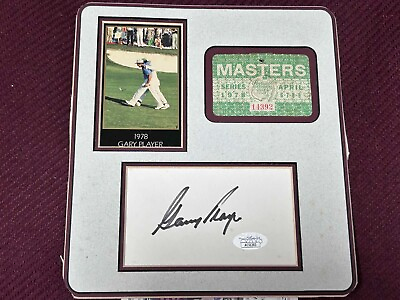 #ad Gary Player JSA Golf Signed Cut Signature amp; Original 1978 Masters Badge