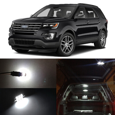 #ad 10 x White LED Interior Package License Plate Lights For 2011 2019 Ford Explorer