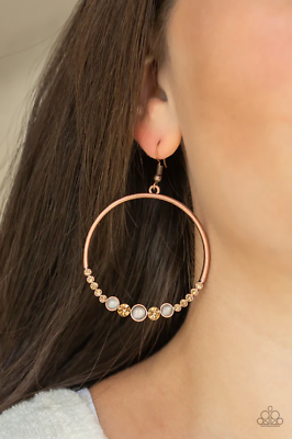 #ad Paparazzi: Dancing Radiance Copper Earrings