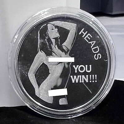 #ad Heads You Win Tails You Win Woman 1 Oz 999 Silver Round Adult Sexy Funny in cap