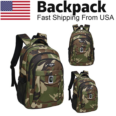 #ad Men Women Travel Backpack Rucksack Camping Laptop Hiking School Book Bag BOYS