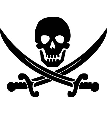 #ad Jolly Roger Pirate Skull Boat Ship Vinyl Decal Sticker choose size and color