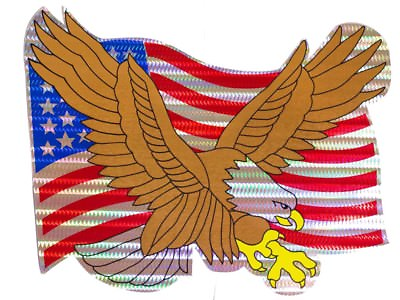 #ad USA American Bald Eagle Flag Reflective Decal Bumper Sticker 12quot;