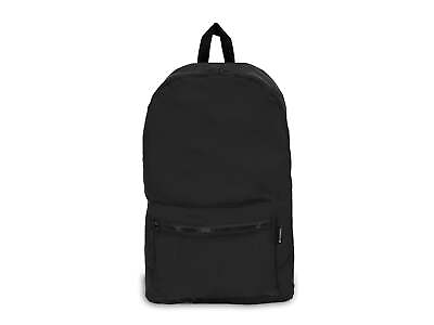 #ad 17.5quot; Foldable Nylon Backpack Black All Ages Unisex 1045FB BK Carrier