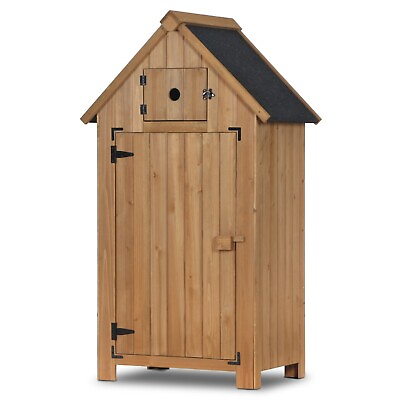 #ad Lovupet Small Outdoor Storage Cabinet Garden Shed with Removable Shelves 0733