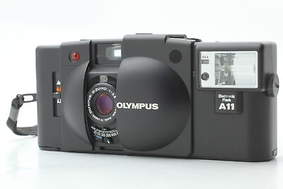 #ad MINT Olympus XA2 Black 35mm Rangefinder Film Camera w A11 Flash From JAPAN