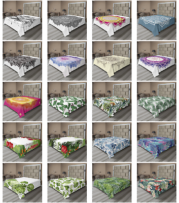 #ad Ambesonne Leaf Design Flat Sheet Top Sheet Decorative Bedding 6 Sizes