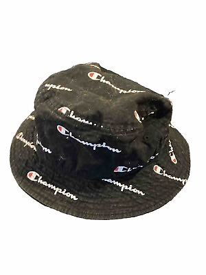 #ad Champion Black Bucket Hat Men#x27;s Large