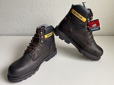 #ad Caterpillar Work Boots Men’s 12 M Steel Toe Ankle Top Lace Up F2413 18 Brown NEW