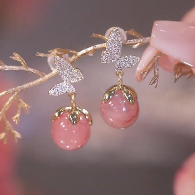 #ad Fashion Butterfly Crystal Earrings Stud Drop Dangle Wedding Women Jewelry Gifts