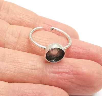 #ad Round Blank Ring Setting Base Bezel Cabochon Antique Silver Brass 8mm G26950