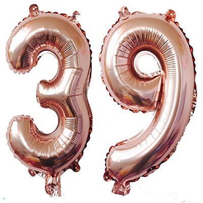 #ad 40inch Rose Gold Foil 39 Helium Jumbo Digital Number Balloons 39th Birthday ...