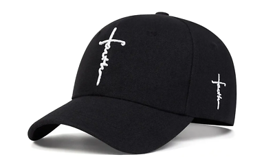 #ad Catholic Christian Cross Jesus Faith Embroidery Black Cap Hat Baseball Outdoor