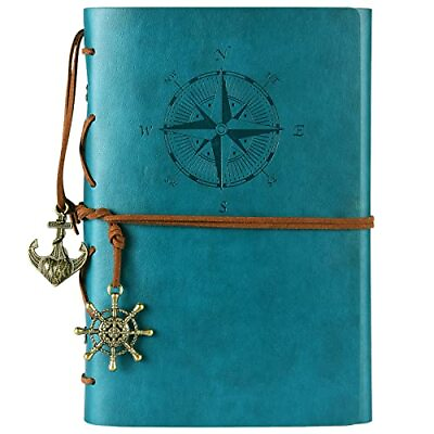 #ad Leather Writing Journal Notebook Classic Spiral Bound Notebook Refillable Di...