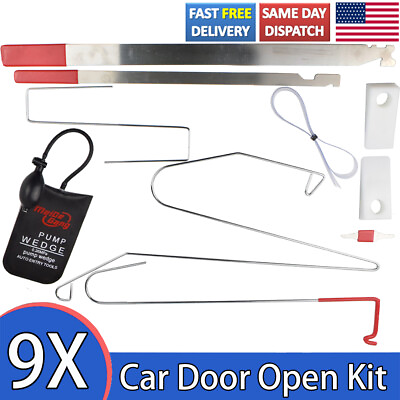 #ad 9x Air Pump Unlock Opening Tool Kit Door Universal Car Lost lockout kit🎄