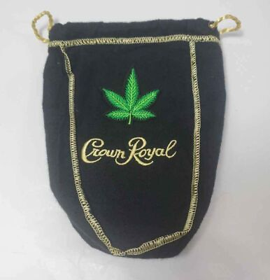#ad Crown Royal Custom Black Small Pint Bag w Hemp Leaf Patch