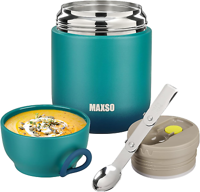 #ad MAXSO Soup Thermo for Hot Food 17 oz Lunch Container Vacuum Insulated Bento Box