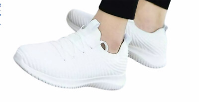 #ad FILWO Womens Walking Running Shoes Slip On Memory Foam White Size 6.5