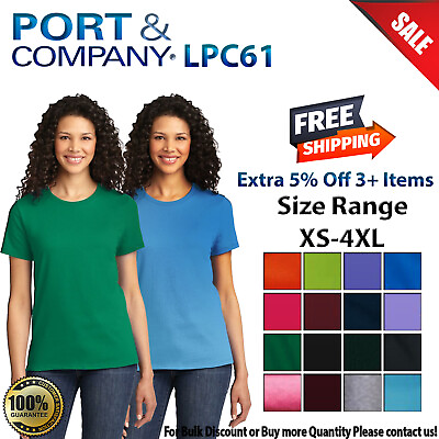 Port amp; Company LPC61 Womens Short Sleeve Essential Crew Neck Stylish T Shirt $8.62