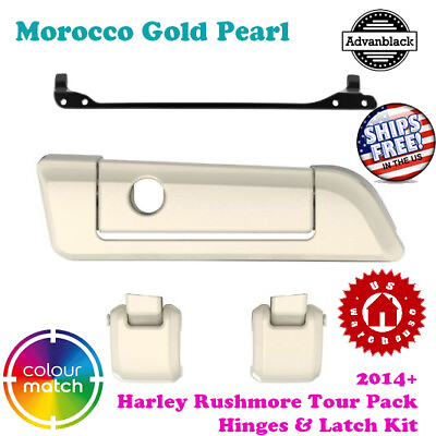 #ad US Stock Morocco Gold Pearl Tour Pack Hinges Latch Kit for 14 Harley FLHT