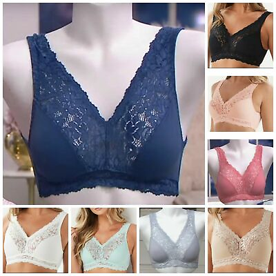 #ad Breezies Soft Support Lace Wirefree Bra A307831 No padding Unlined