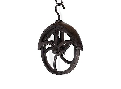 #ad Rustic State Makara Cast Iron Vintage Industrial Wheel Farmhouse Pulley 7 Inch D