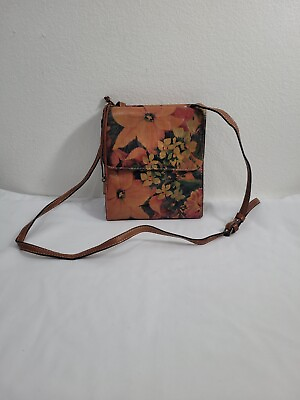 #ad Patricia Nash Granada Heritage Lock Medium Crossbody Wallet Bag Tan Leather