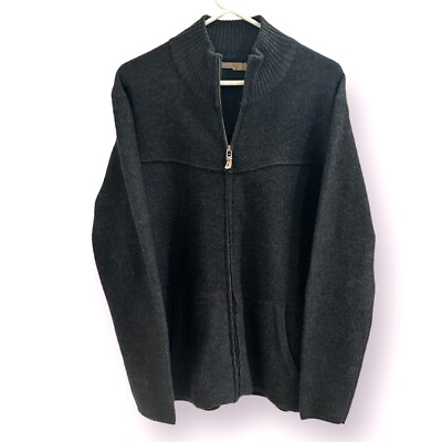 #ad Smartwool Men#x27;s M Full Zip Black Sweater Jacket 100% Merino Wool