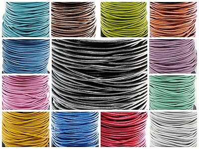 #ad Premium Genuine Round Leather Cord Rope String Lace 2 MM 3 32quot; Choose Color
